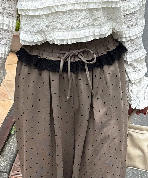CIAOPANIC(チャオパニック)の「ドットカーブライトスウェットパンツ(その他パンツ・レディース・ライトグレー/カーキ/ブラック・SMALL/MEDIUM/X-SMALL)」の4枚目の写真