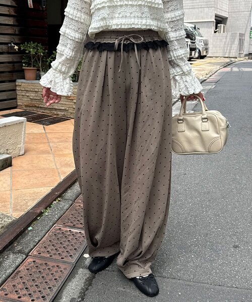 CIAOPANIC(チャオパニック)の「ドットカーブライトスウェットパンツ(その他パンツ・レディース・ライトグレー/カーキ/ブラック・SMALL/MEDIUM/X-SMALL)」の6枚目の写真