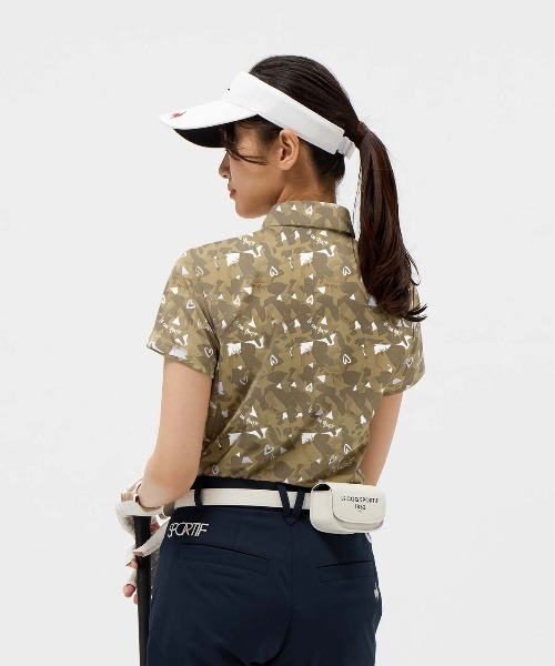 le coq sportif GOLF(ルコックスポルティフゴルフ)の「【le coq sportif GOLF】吸汗速乾/UVカット半袖シャツ ゴルフウェア(ポロシャツ・レディース・ベージュ/グリーン/レッド・S/M/L/XL)」の6枚目の写真