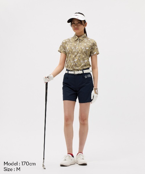 le coq sportif GOLF(ルコックスポルティフゴルフ)の「【le coq sportif GOLF】吸汗速乾/UVカット半袖シャツ ゴルフウェア(ポロシャツ・レディース・ベージュ/グリーン/レッド・S/M/L/XL)」の7枚目の写真