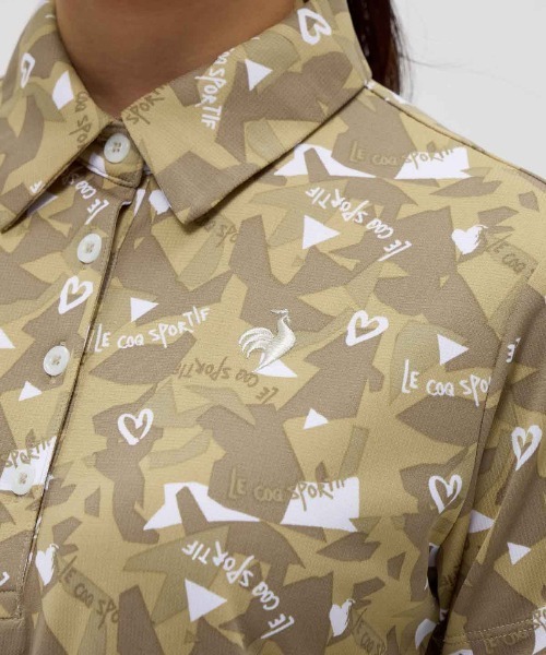 le coq sportif GOLF(ルコックスポルティフゴルフ)の「【le coq sportif GOLF】吸汗速乾/UVカット半袖シャツ ゴルフウェア(ポロシャツ・レディース・ベージュ/グリーン/レッド・S/M/L/XL)」の9枚目の写真