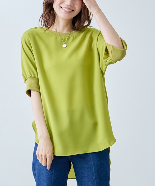 Jayro(ジャイロ)の「2WAYボタン付きプルオーバー(Tシャツ/カットソー・レディース・ホワイト/ミント/グレー/ブラック/ワイン・FREE)」の4枚目の写真