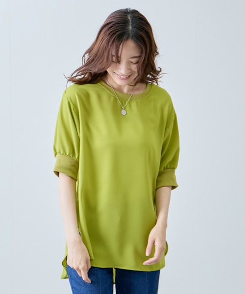 Jayro(ジャイロ)の「2WAYボタン付きプルオーバー(Tシャツ/カットソー・レディース・ホワイト/ミント/グレー/ブラック/ワイン・FREE)」の6枚目の写真