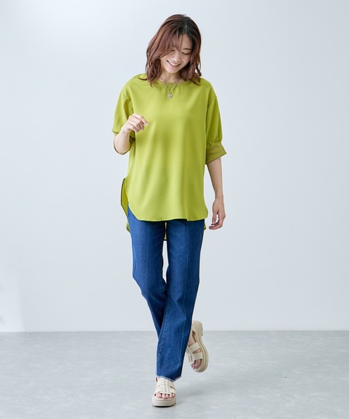 Jayro(ジャイロ)の「2WAYボタン付きプルオーバー(Tシャツ/カットソー・レディース・ホワイト/ミント/グレー/ブラック/ワイン・FREE)」の10枚目の写真