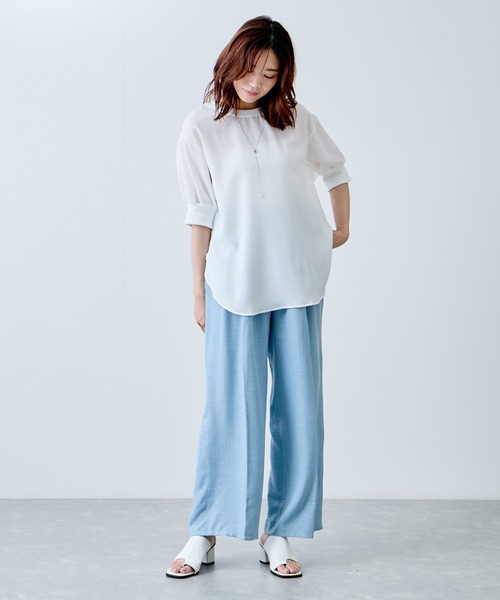 Jayro(ジャイロ)の「2WAYボタン付きプルオーバー(Tシャツ/カットソー・レディース・ホワイト/ミント/グレー/ブラック/ワイン・FREE)」の16枚目の写真