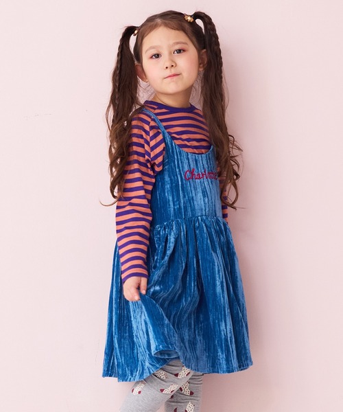 MARKEY'S（マーキーズ）の「ベロアフレアーチュニック（チュニック・キッズ・ライトブルー/ブラック/ブラウン・100/90/130/120/110）」の6枚目の写真