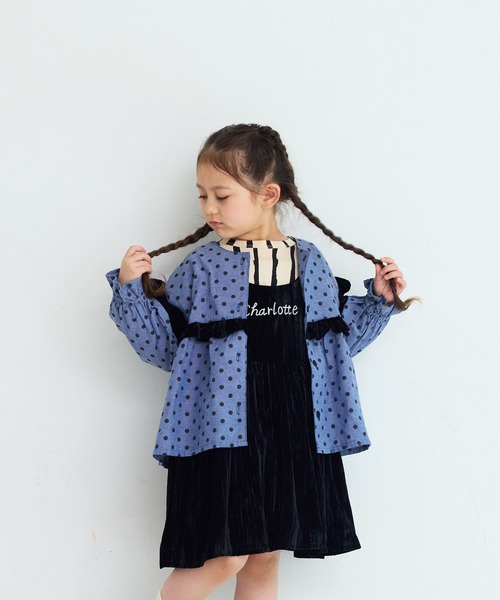 MARKEY'S（マーキーズ）の「ベロアフレアーチュニック（チュニック・キッズ・ライトブルー/ブラック/ブラウン・100/90/130/120/110）」の18枚目の写真