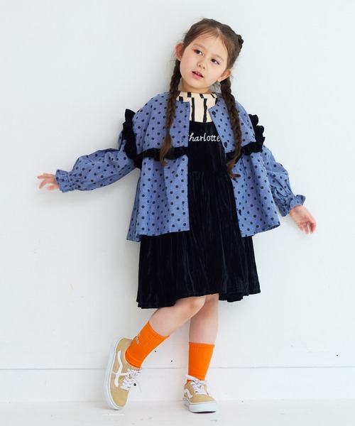 MARKEY'S（マーキーズ）の「ベロアフレアーチュニック（チュニック・キッズ・ライトブルー/ブラック/ブラウン・100/90/130/120/110）」の19枚目の写真