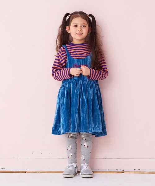 MARKEY'S（マーキーズ）の「ベロアフレアーチュニック（チュニック・キッズ・ライトブルー/ブラック/ブラウン・100/90/130/120/110）」の8枚目の写真