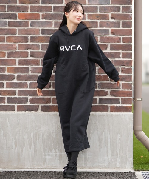 RVCA(ルーカ)の「RVCA/ルーカ パーカーワンピース スウェット BF044-P35(ワンピース・レディース・グレー/ブラック・M/L)」の4枚目の写真