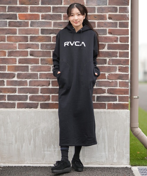 RVCA(ルーカ)の「RVCA/ルーカ パーカーワンピース スウェット BF044-P35(ワンピース・レディース・グレー/ブラック・M/L)」の7枚目の写真