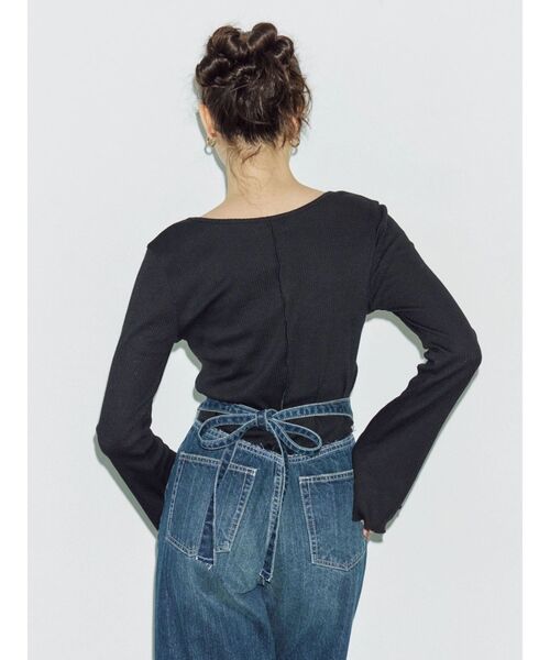 EVRIS（エヴリス）の「ハイウエストバックリボンワイドデニムパンツ（デニムパンツ・レディース・インディゴブルー/ライトブルー・SMALL/MEDIUM）」の18枚目の写真