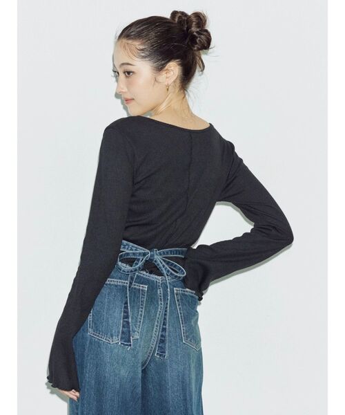 EVRIS（エヴリス）の「ハイウエストバックリボンワイドデニムパンツ（デニムパンツ・レディース・インディゴブルー/ライトブルー・SMALL/MEDIUM）」の19枚目の写真