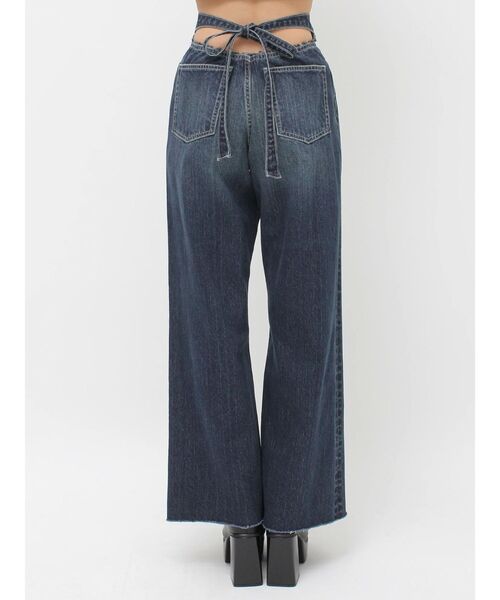 EVRIS（エヴリス）の「ハイウエストバックリボンワイドデニムパンツ（デニムパンツ・レディース・インディゴブルー/ライトブルー・SMALL/MEDIUM）」の3枚目の写真