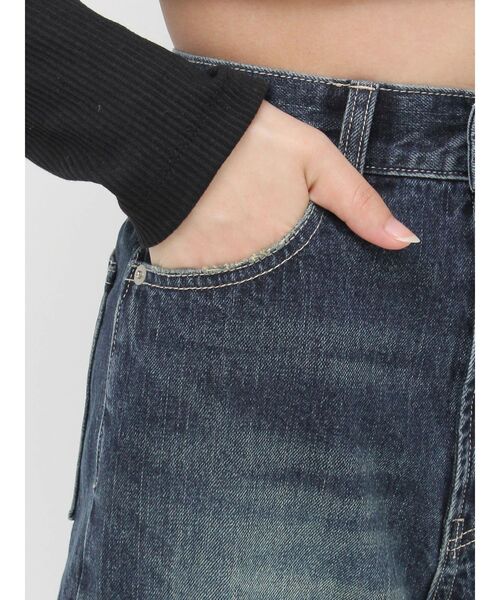 EVRIS（エヴリス）の「ハイウエストバックリボンワイドデニムパンツ（デニムパンツ・レディース・インディゴブルー/ライトブルー・SMALL/MEDIUM）」の6枚目の写真