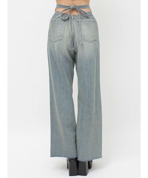 EVRIS（エヴリス）の「ハイウエストバックリボンワイドデニムパンツ（デニムパンツ・レディース・インディゴブルー/ライトブルー・SMALL/MEDIUM）」の9枚目の写真