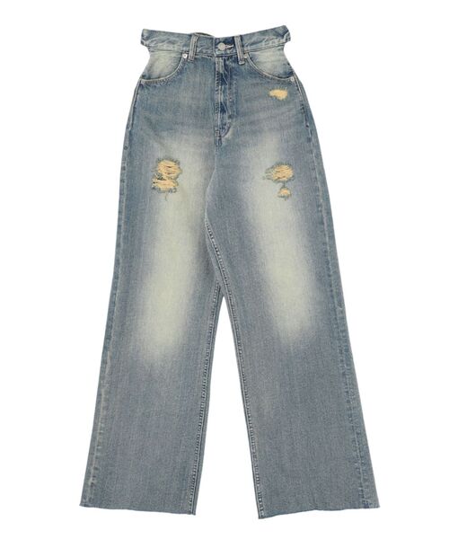 EVRIS（エヴリス）の「ハイウエストバックリボンワイドデニムパンツ（デニムパンツ・レディース・インディゴブルー/ライトブルー・SMALL/MEDIUM）」の13枚目の写真