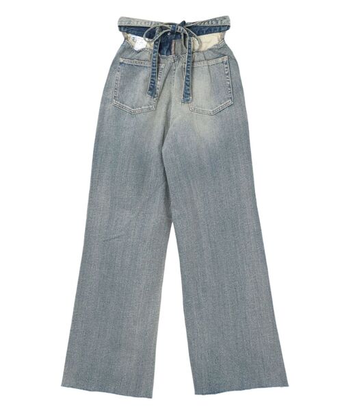 EVRIS（エヴリス）の「ハイウエストバックリボンワイドデニムパンツ（デニムパンツ・レディース・インディゴブルー/ライトブルー・SMALL/MEDIUM）」の14枚目の写真