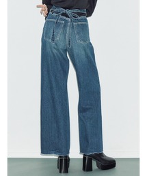 EVRIS | ハイウエストバックリボンワイドデニムパンツ(デニムパンツ)