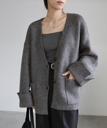 ワイドスリーブVネックニットカーディガン