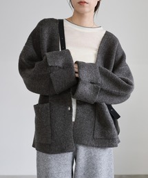ワイドスリーブVネックニットカーディガン