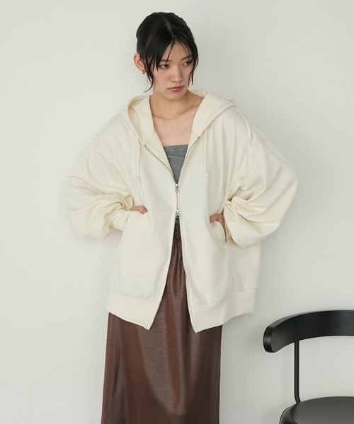 【forksy.】ダンボール オーバーサイズダブルジップパーカー