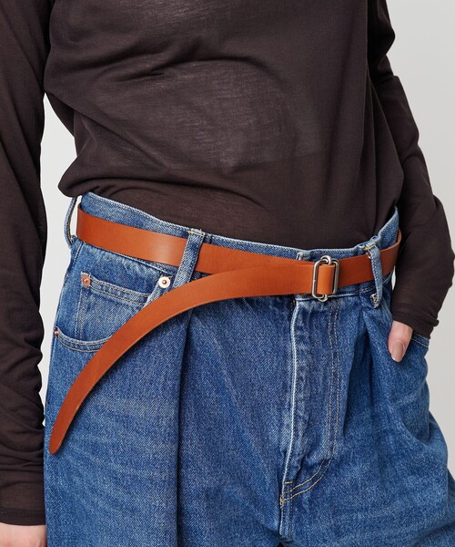 ART BROWN(アートブラウン)の「<ART BROWN>レザー スクエアバックル ベルト(ベルト・レディース・ブラウン系/ブラック・FREE)」の3枚目の写真