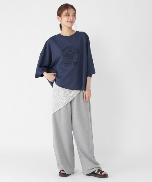 studio CLIP（スタディオクリップ）の「ミニ裏毛ロゴ刺繍半袖プルオーバー（Tシャツ/カットソー・レディース・アイボリー/ネイビー/ブラウン・FREE）」の17枚目の写真