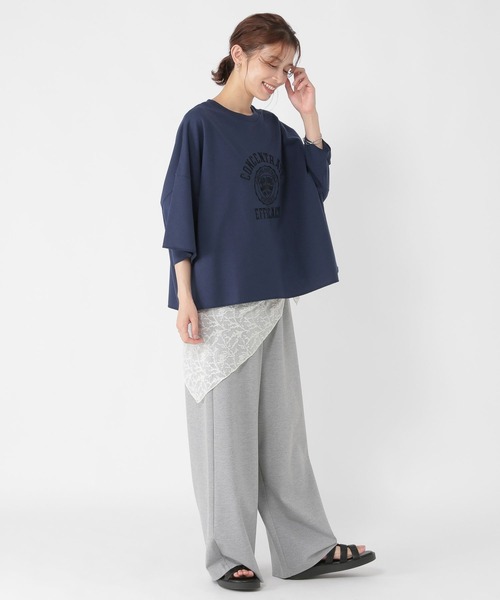 studio CLIP（スタディオクリップ）の「ミニ裏毛ロゴ刺繍半袖プルオーバー（Tシャツ/カットソー・レディース・アイボリー/ネイビー/ブラウン・FREE）」の18枚目の写真