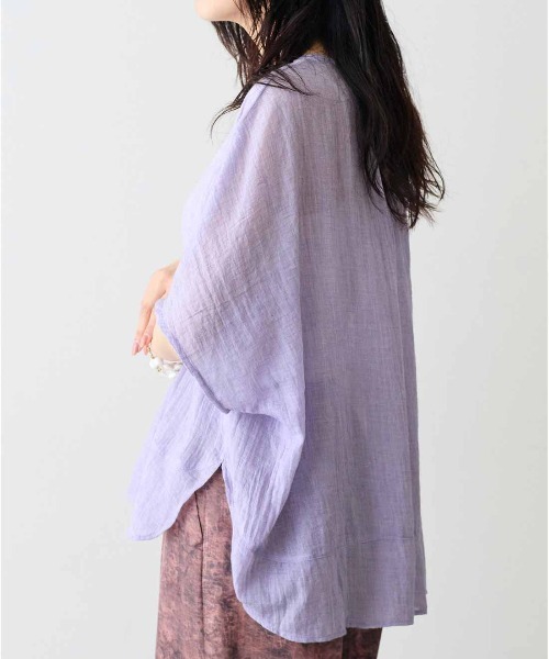MEDE19F(メデジュウキュウ)の「MEDE19F 軽やかな着心地のシングルガーゼデザイントップス(その他トップス・レディース・ライトパープル/ホワイト/ブラック・LL/L/M/3L)」の8枚目の写真