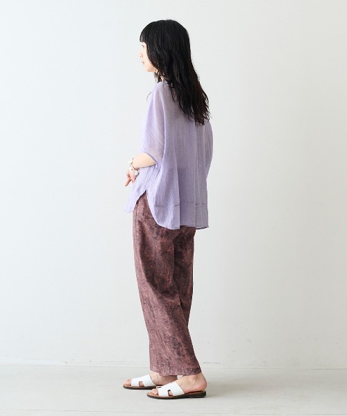 MEDE19F(メデジュウキュウ)の「MEDE19F 軽やかな着心地のシングルガーゼデザイントップス(その他トップス・レディース・ライトパープル/ホワイト/ブラック・LL/L/M/3L)」の6枚目の写真