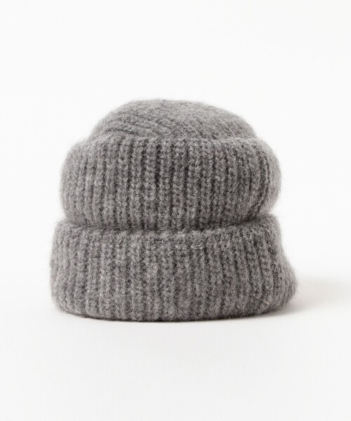 BEAMS BOY（ビームスボーイ）の「【別注】cableami / モヘヤ ワッチキャップ（ニットキャップ/ビーニー・レディース・チャコールグレー/パープル・ONE SIZE）」の4枚目の写真