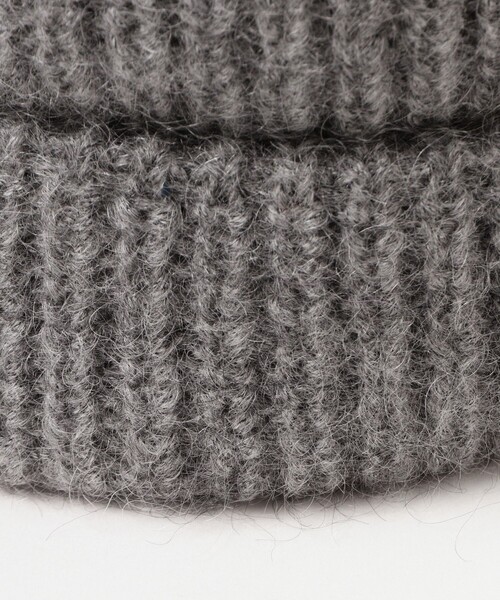 BEAMS BOY（ビームスボーイ）の「【別注】cableami / モヘヤ ワッチキャップ（ニットキャップ/ビーニー・レディース・チャコールグレー/パープル・ONE SIZE）」の5枚目の写真