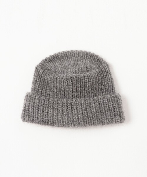 BEAMS BOY（ビームスボーイ）の「【別注】cableami / モヘヤ ワッチキャップ（ニットキャップ/ビーニー・レディース・チャコールグレー/パープル・ONE SIZE）」の7枚目の写真