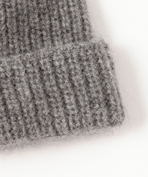 BEAMS BOY（ビームスボーイ）の「【別注】cableami / モヘヤ ワッチキャップ（ニットキャップ/ビーニー・レディース・チャコールグレー/パープル・ONE SIZE）」の9枚目の写真