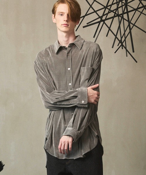 【美品】メゾンスペシャル　定価1.6万円　スタンドカラー　ロングシャツ　ブラウス 2way Shirring Taffeta Blouse/2WAYシャーリングタフタブラウス
