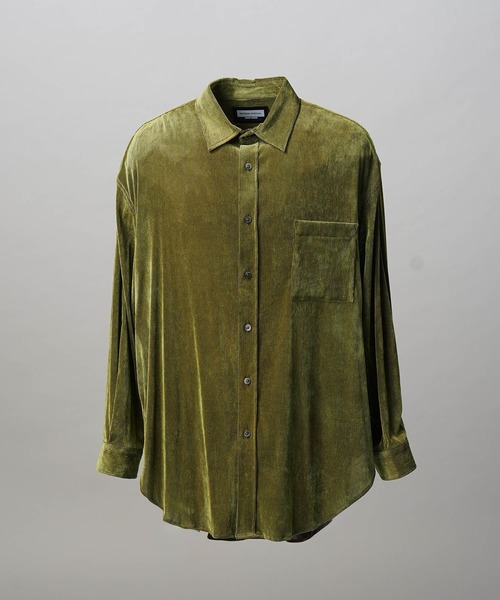 UNISEX》Prime-Over Flocky Print Regular Collar Shirt Coat/プライム