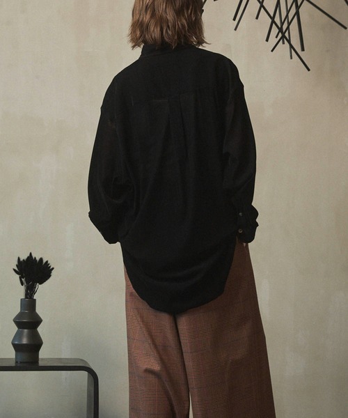 UNISEX》Prime-Over Flocky Print Regular Collar Shirt Coat/プライム