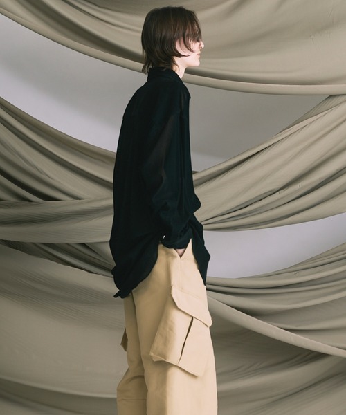 MAISON SPECIAL(メゾンスペシャル)の「《UNISEX》Prime-Over Flocky Print Regular Collar Shirt Coat/プライムオーバーフロッキープリントレギュラーカラーシャツコート【MAISON SPECIAL/メゾンスペシャル】(シャツ/ブラウス・メンズ・グリーン/ブラック/グレー/ゴールド/ライトブルー・0/1/2)」の11枚目の写真