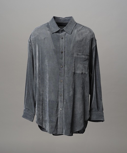 UNISEX》Prime-Over Flocky Print Regular Collar Shirt Coat/プライム