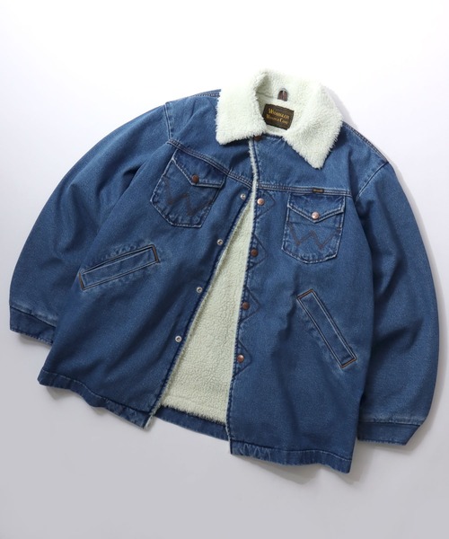 ラングラー XL デニムジャケット wrangecoat 裏地ボア ランチコート セール】Wrangler/ラングラー Denim Boa Wrange Coat/オーバーサイズ