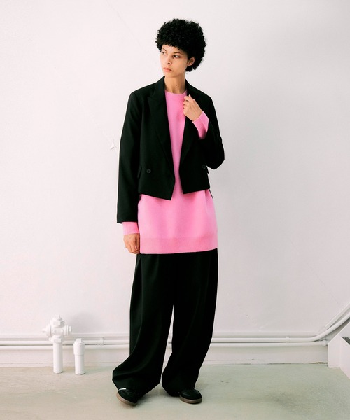 NOISE MAKER（ノイズメーカー）の「《ユニセックス》クルーネックオーバーサイズニット（ニット/セーター・レディース・グレー/ピンク/ブラック・M/S/L）」の13枚目の写真