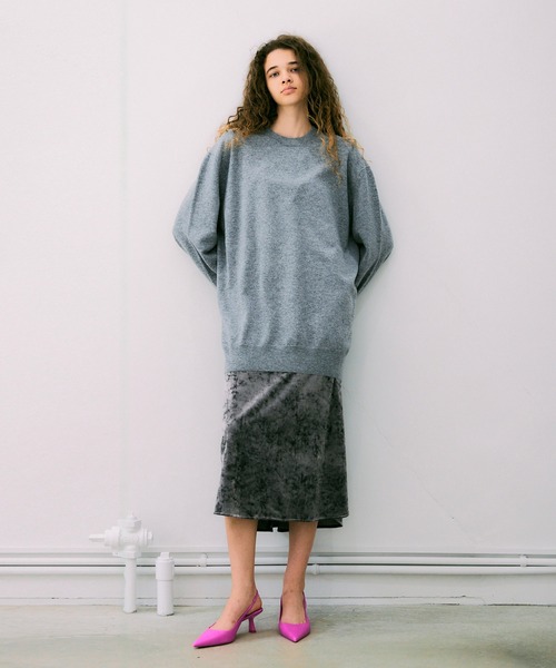 NOISE MAKER（ノイズメーカー）の「《ユニセックス》クルーネックオーバーサイズニット（ニット/セーター・レディース・グレー/ピンク/ブラック・M/S/L）」の8枚目の写真