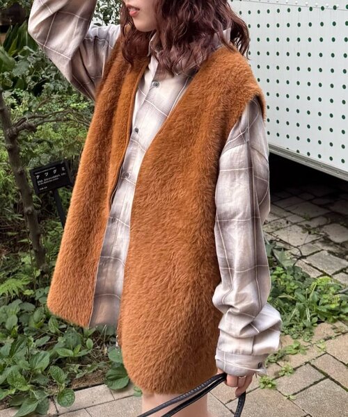 DISCOAT（ディスコート）の「【ユニセックス】オンブレチェックオーバーシャツ（シャツ/ブラウス・レディース・ブラウン/イエロー/アイボリー・FREE）」の17枚目の写真