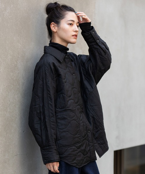 Munich（ミューニック）の「キルティングエアーナイロンタフタシャツアウター（その他アウター・レディース・ブラック/ライトピンク/ライトカーキ・FREE）」の2枚目の写真