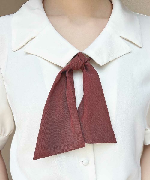 F i.n.t(フィント)の「スカーフタイ付き変形衿ブラウス(シャツ/ブラウス・レディース・ライトベージュ/アイボリー・FREE)」の9枚目の写真