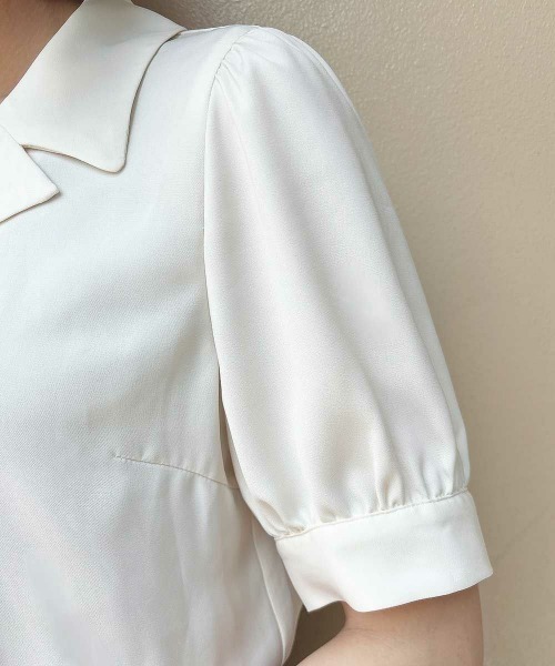F i.n.t(フィント)の「スカーフタイ付き変形衿ブラウス(シャツ/ブラウス・レディース・ライトベージュ/アイボリー・FREE)」の11枚目の写真