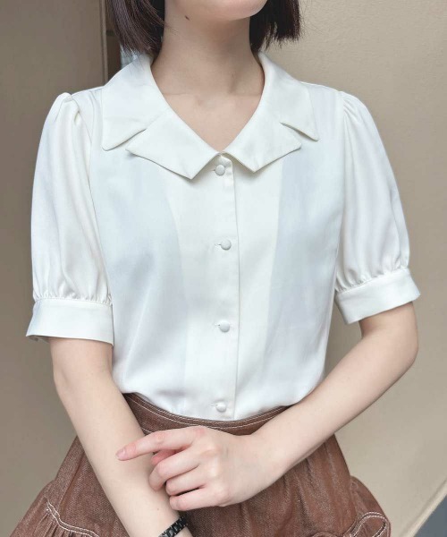 F i.n.t(フィント)の「スカーフタイ付き変形衿ブラウス(シャツ/ブラウス・レディース・ライトベージュ/アイボリー・FREE)」の12枚目の写真