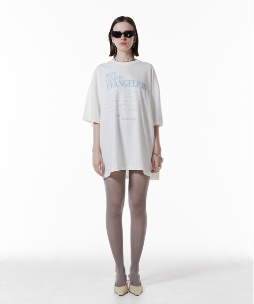 JOSE MOON（ジョゼムーン）の「【EVA×JOSE】SECOND HALF BIGT-SHIRT/セカンドハーフビッグＴシャツ（Tシャツ/カットソー・レディース・チャコールグレー/ホワイト・FREE）」の15枚目の写真
