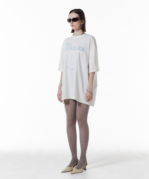 JOSE MOON（ジョゼムーン）の「【EVA×JOSE】SECOND HALF BIGT-SHIRT/セカンドハーフビッグＴシャツ（Tシャツ/カットソー・レディース・チャコールグレー/ホワイト・FREE）」の16枚目の写真